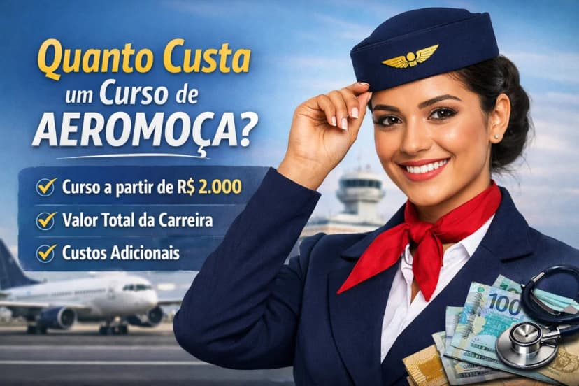 Quanto custa um curso de aeromoça (comissário de bordo)?