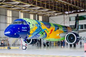 Acompanhe o Lançamento da Nova Aeronave Colorida da Azul 1 Avião da Ararinha Azul